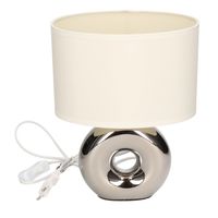 Zilveren tafellamp/schemerlamp porselein 26 cm - thumbnail