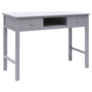 The Living Store Bureau - Paulowniahout - Studeertafel - 108 x 45 x 76 cm - Grijs