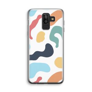 Memphis Shapes Blue: Samsung Galaxy J8 (2018) Transparant Hoesje