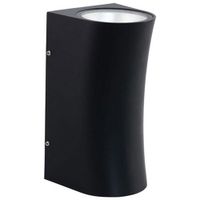 LED Tuinverlichting - Buitenlamp - Cupressus - Wand - Aluminium Mat Zwart - 12W Natuurlijk Wit 4200K - Vierkant - thumbnail