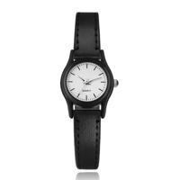 Minimalistisch dameshorloge met wit uurwerk en zwart bandje Minimalistisch dameshorloge met wit uurwerk en zwart bandje