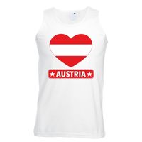 Oostenrijk hart vlag singlet shirt/ tanktop wit heren