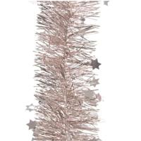 Kerstslinger sterren - lichtroze - folie - 10 x 270 cm - kerstboom versieringen