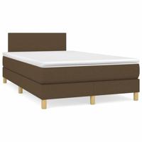 Boxspring met matras en LED stof donkerbruin 120x190 cm