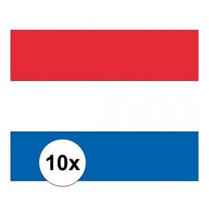 10x Stickertjes van vlag van Nederland   -
