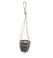 Hangpot streep brons d20h19cm - Van der Leeden - thumbnail