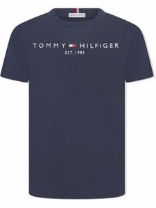 Tommy Hilfiger Junior t-shirt en coton biologique à logo imprimé - Bleu