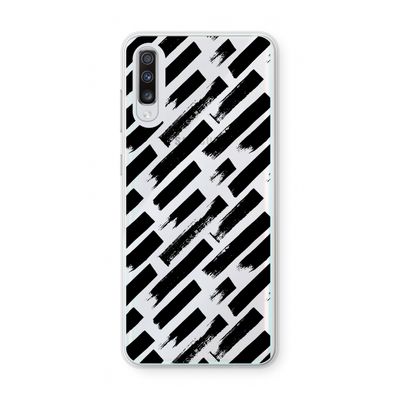 Zwarte vegen: Samsung Galaxy A70 Transparant Hoesje