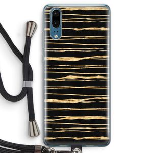 Gouden strepen: Huawei P20 Transparant Hoesje met koord