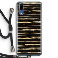 Gouden strepen: Huawei P20 Transparant Hoesje met koord
