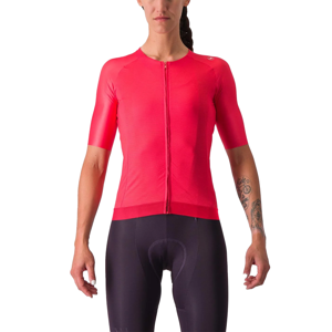 Castelli Aero Pro 7.0 fietsshirt korte mouw hibiscus dames M