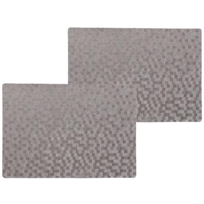Wicotex luxe tafel placemats Stones - 8x stuks - PVC - grijs - 30 x 43 cm - met anti slip - en PU co