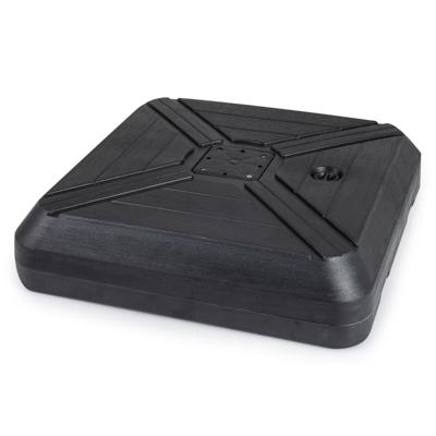 Vierkante Parasolvoet Te Vullen Met Water Of Zand Voorzien Van Een Geïntegreerd Handvat En Twee Zwenkwielen