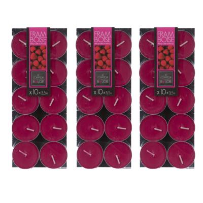 Atmosphera Geurtheelichtjes - 30x stuks - Frambozen geur - was/paraffine - 3,5 uur