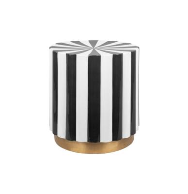 Candy Swirl Poef - Ø40 cm Zwart/Wit