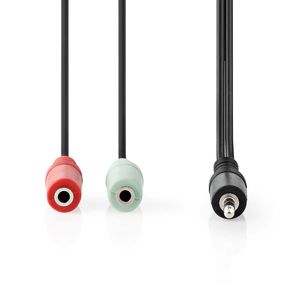 Nedis CAGB22150BK02 audio kabel 0,2 m 3.5mm 2 x 3.5mm Antraciet