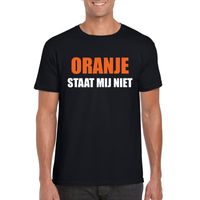 Oranje staat mij niet t-shirt zwart heren - thumbnail
