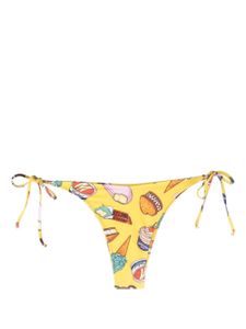 Moschino graphic-print high-waisted bikini bottom - Jaune