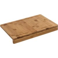 Snijplank met stoprand 35 x 24 cm van bamboe hout - thumbnail