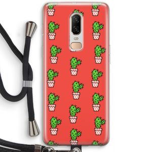 Mini cactus: OnePlus 6 Transparant Hoesje met koord