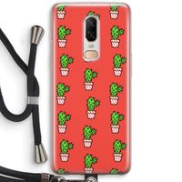 Mini cactus: OnePlus 6 Transparant Hoesje met koord