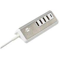 Brennenstuhl 1508230 USB-oplader 20 W 4x USB-A, 1x USB-C USB PD Zilver, Wit Binnen - thumbnail