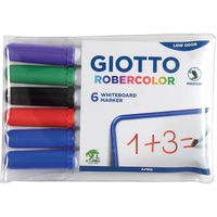 Giotto Robercolor whiteboardmarker, medium, ronde punt, etui met 6 stuks in geassorteerde kleuren 20 stuks