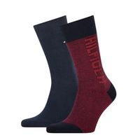 Tommy Hilfiger Sokken Seasonal Rib Logo Navy Red 2-Pack-43/46