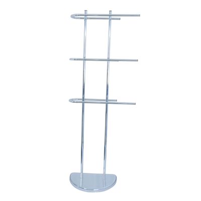 Handdoeken rek badkamer - zilver chroom metaal - 30 x 104 cm
