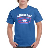 Blauw heren t-shirt Nederland - thumbnail