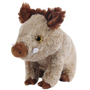 Knuffeldier Wild Zwijn Muddy - zachte pluche stof - dieren knuffels - grijsbruin - 25 cm   -