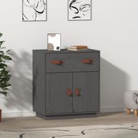 Dressoir 65,5x40x75 cm massief grenenhout grijs - thumbnail