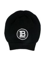 Balmain Kids bonnet à patch logo - Noir