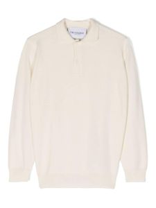 TRUSSARDI JUNIOR polo en maille à logo brodé - Blanc