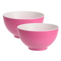 4x stuks onbreekbare kunststof/melamine roze dessert schaaltje Dia 14 x H 7.5 cm voor outdoor/campin