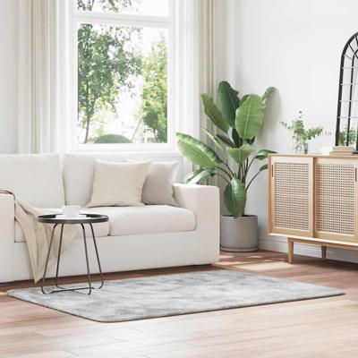 Hoogpolig vloerkleed NAVARRA 120x170 cm polyester lichtgrijs