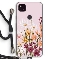 Painted wildflowers: Pixel 4a 5G Transparant Hoesje met koord