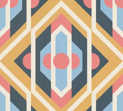 AS Creation Retro Chic - Blauw - Retro - 395314