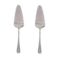 Gerimport Taartschep - 2x - RVS - zilverkleurig - 23 cm - Keukengerei - opdienen/serveren