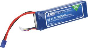 E-Flite Lipo 30c 11,1 volt 3200mah met EC3 Stekker