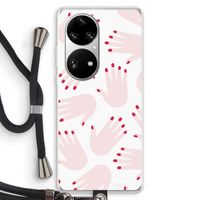 Hands pink: Huawei P50 Pro Transparant Hoesje met koord