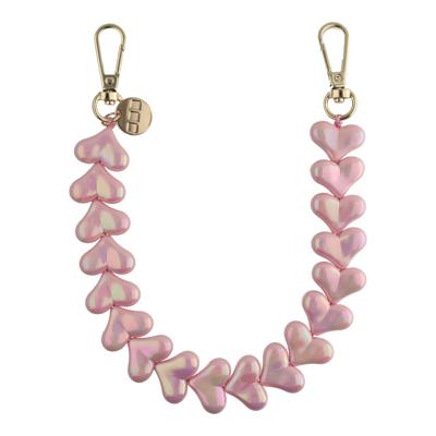 Telefoonkoord Heart - Roze Glimmend - Goud Telefoonkoord Heart - Roze Glimmend - Goud