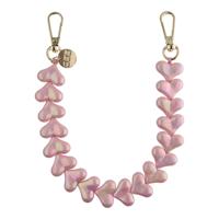 Telefoonkoord Heart - Roze Glimmend - Goud Telefoonkoord Heart - Roze Glimmend - Goud