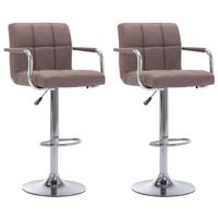 Barstoelen 2 st stof taupe