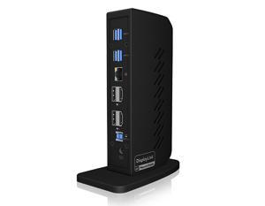 ICY BOX IB-DK2252AC Bedraad USB 3.2 Gen 1 (3.1 Gen 1) Type-C Zwart