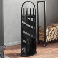 VidaXL 5-delige haardset 23x15x66 cm staal