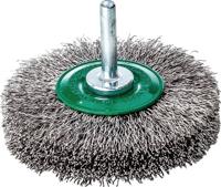 Lessmann ronde borstel | d. 50 mm schacht 6 mm draaddikte 0,3 mm | rvs 11 mm 15.000 omw/min | max. toerental 15000 min-¹ | 1 stuk - 415362 415362