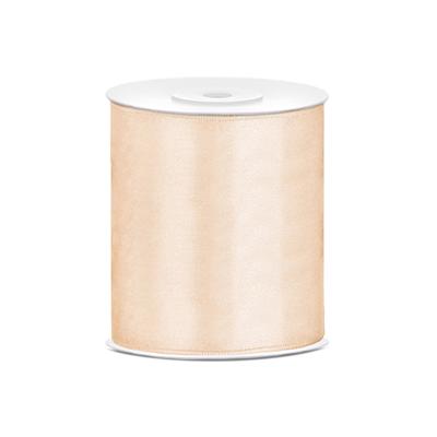 Hobby/knutsel satijnen sierlint - creme wit - 10 cm x 25 mtr - cadeau lint