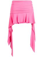 Blumarine minijupe asymétrique à fronces - Rose
