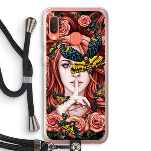 Lady Moth: Samsung Galaxy A20e Transparant Hoesje met koord